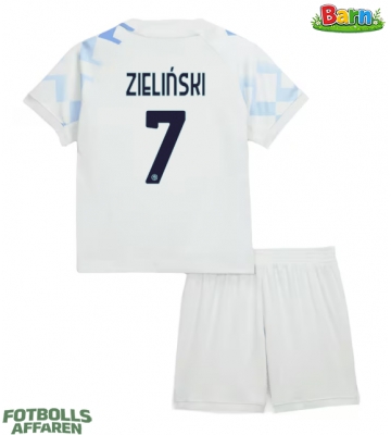 Inter Milan Piotr Zielinski #7 Bortaställ Barn 2025-26 Kortärmad (+ Korta byxor)